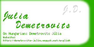 julia demetrovits business card